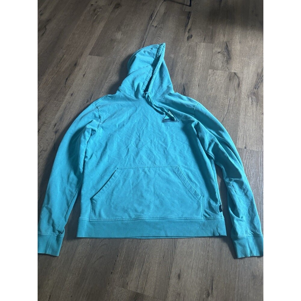 Patagonia Hoodie Adult Size Medium Blue/Green Pullover  Organic Cotton